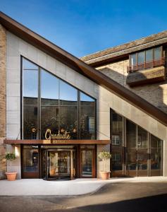 a store front of a building with glass windows at Graduate Cambridge in Cambridge