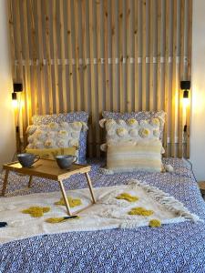 Кровать или кровати в номере Studio Beach House à Sangatte bord de plage