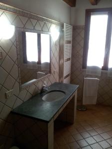 a bathroom with a sink and a mirror at BB Parco del Mincio in Virgilio