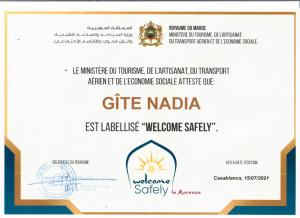 Gite Nadia tanúsítványa, márkajelzése vagy díja