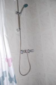 y baño con ducha con cabezal de ducha. en CASICA TIA CARMEN, en Chulilla