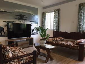 TV a/nebo společenská místnost v ubytování MASKANI Villa
