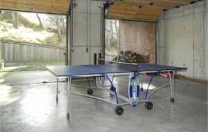 a ping pong table sitting in a garage at Finnhouse in Bergen aan Zee