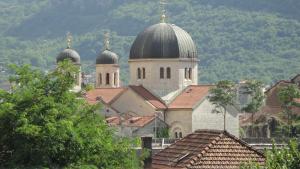 un grupo de edificios con domos encima de ellos en Apartments Moskov, en Kotor