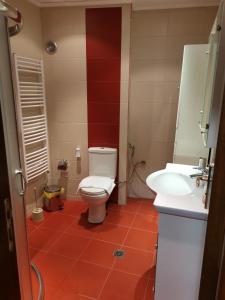 un baño con inodoro y lavabo en Apartment Veda, en Veliko Tŭrnovo 15 fotos más