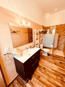 ein Badezimmer mit Waschbecken und Toilette in der Unterkunft Résidence Casa TOGA in Galeria + 27 Fotos