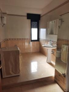 a large bathroom with a sink and a mirror at La Rosa dei Venti Apartments in Eboli