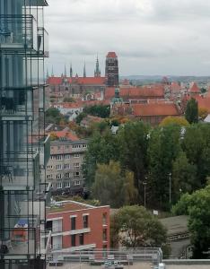 Widok na miasto Gdańsk z tego apartamentu