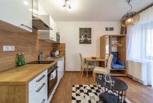 Kuchyňa alebo kuchynka v ubytovaní Aviatik apartments