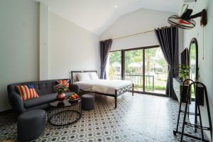 Ένα ή περισσότερα κρεβάτια σε δωμάτιο στο Dream Villas Thạch Thất Venuestay +65 φωτογραφίες
