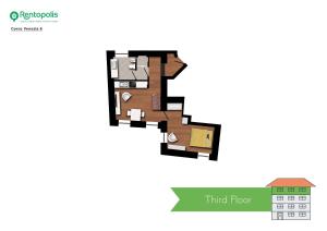 Plan piętra w obiekcie Chic 1BDR with shared terrace steps from Duomo by Rentopolis