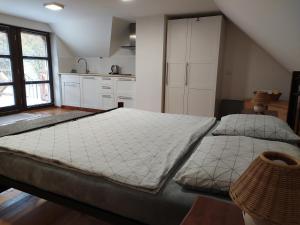 Posteľ alebo postele v izbe v ubytovaní Forest Romantic Apartment Brdy