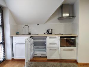 A kitchen or kitchenette at Forest Romantic Apartment Brdy