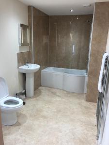 A bathroom at Pengarreg Fawr