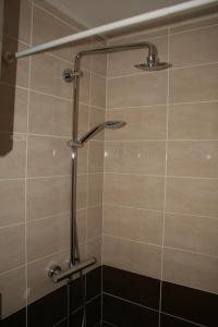 y baño con ducha con cabezal de ducha. en Apartman Miro, en Cavtat