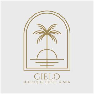 rama z palmą i logo hotelu w obiekcie Cielo Boutique Hotel & Spa Samui w mieście Bophut