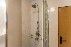 eine Dusche mit Duschkopf im Bad in der Unterkunft Soba Agata in Slunj