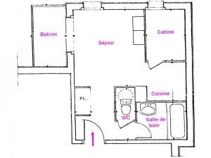 Studio Les Saisies, 1 pièce, 3 personnes - FR-1-293-207の見取り図または間取り図