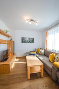 Χώρος καθιστικού στο Brückenwirt's Ferienwohnung