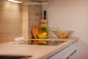 Kuchyň nebo kuchyňský kout v ubytování Ferienwohnung Serlesblick
