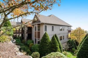 a house with trees and bushes in front of it at Reserve 03-D in Sugar Mountain