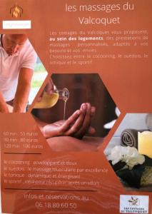 a flyer for a massage clinic with a picture of a man washing hands at Cottages du Valcoquet in Saint-Brevin-les-Pins