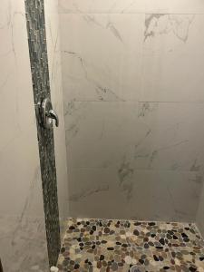 baño con ducha y puerta de cristal en Aqua Saint Thomas, en Nazareth