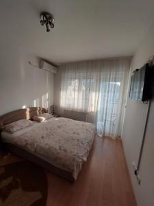 1 dormitorio con 1 cama y TV en Renome apartmani, en Banja Koviljača