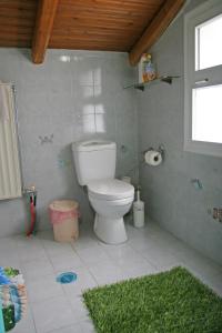 baño con aseo blanco en una habitación en Ρήγας: Όμορφα στο Μεσολόγγι. Δ2 en Mesolongion