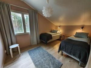 Cama ou camas em um quarto em Väre Holiday Home - lakeside relaxation point
