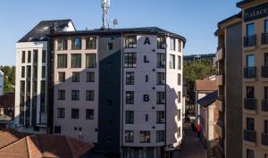 an aerial view of a building in a city at L L L centar in Zlatibor