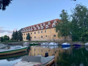Výhled na řeku, která protéká v blízkosti apartmánu