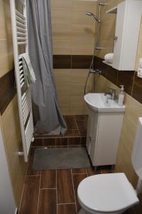 Malomszeg Apartman 3 tesisinde bir banyo