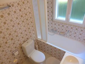 a bathroom with a toilet and a tub and a sink at Apartment Andrea B15 by Interhome in Vermala +15 photos