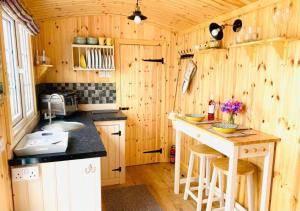 Dapur atau dapur kecil di Mailer Farm Woodhead Shepherds Hut - Sleeps 2