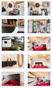 a collage of different pictures of a room at B&B Etna Ranch in Piedimonte Etneo