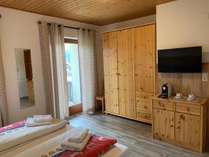 Telewizja i/lub zestaw kina domowego w obiekcie Pension & Apartments Waldkrieber