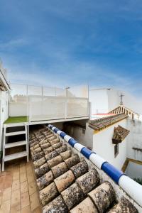 a view from the roof of a building with a ladder at Historic Building Cathedral in Seville