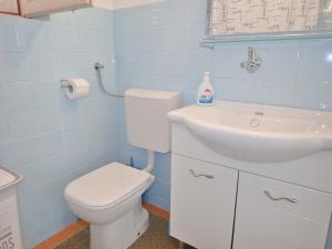 a bathroom with a white toilet and a sink at Apartman Amarena in Starigrad-Paklenica +18 photos