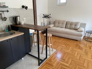 Kjøkken eller kjøkkenkrok på Apartman Sunny + 15 bilder