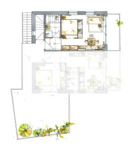 Grundriss eines Hauses in der Unterkunft AHRN Natur Apartment in Luttach