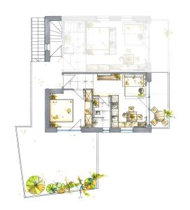 a floor plan of a house at AHRN Natur Apartment in Lutago