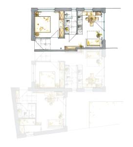 a drawing of a floor plan of a house at AHRN Natur Apartment in Lutago