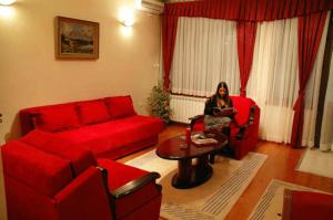 Χώρος καθιστικού στο Hotel Tehnograd