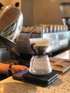 a blender sitting on top of a counter at The Gaia Hotel Bandung in Bandung