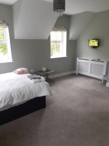 a bedroom with a bed and a tv in it at Bedroom No 3 Garden view in Nobber