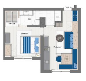 Půdorys ubytování das Luggi Appartements