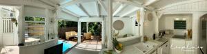 サンタンヌにある17 Les Palmes - Maison de charme - Piscine privée et accès plageのプール付きの家の航空写真