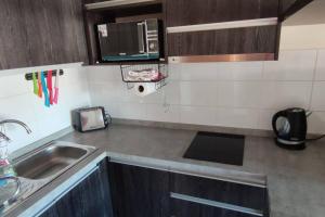 Kuchyň nebo kuchyňský kout v ubytování APART HOTEL EN BULNES