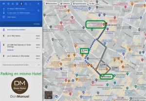 a map of a mime hotel with a google maps at Gran Hotel Don Manuel in Cáceres